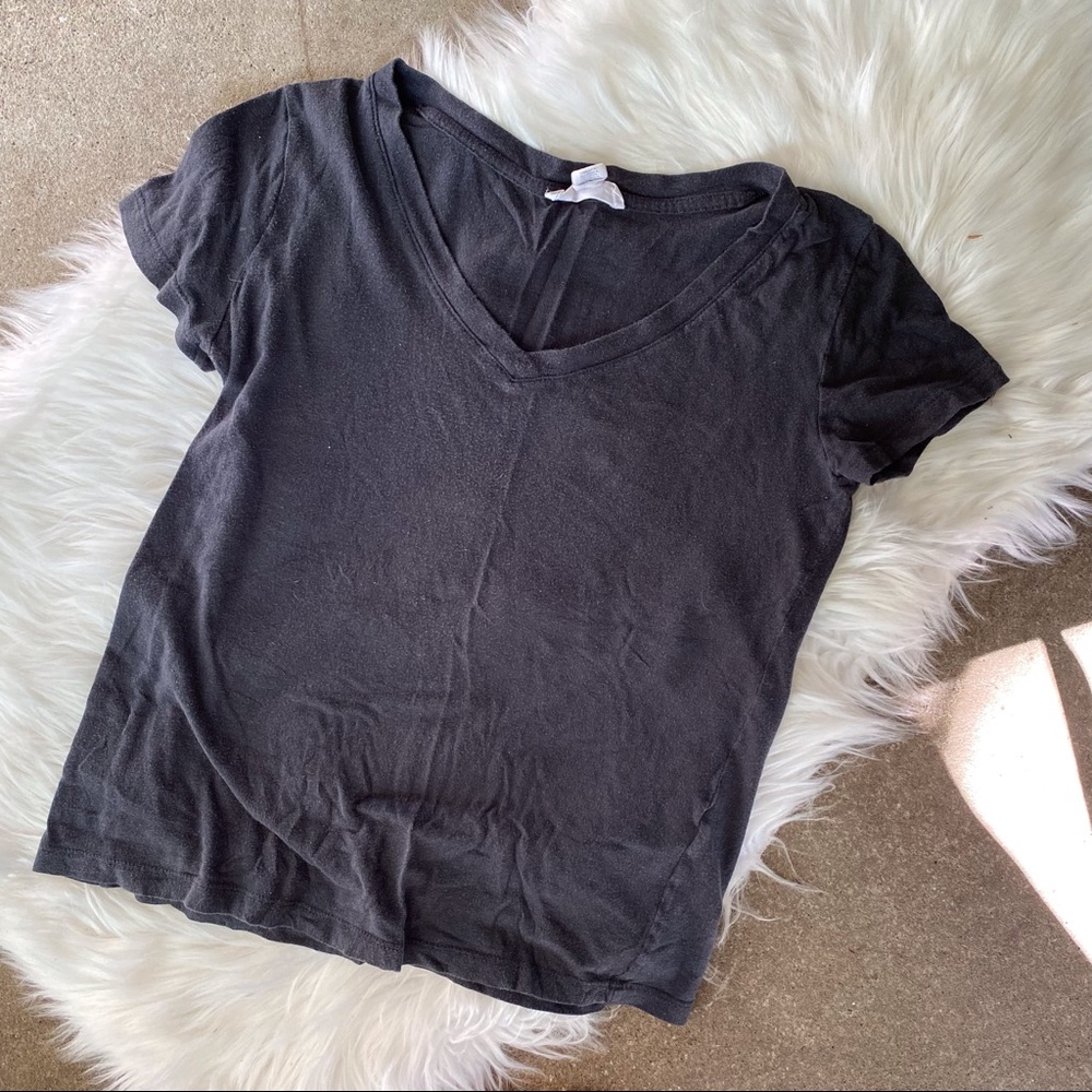 Forever 21 Charcoal V Neck Top